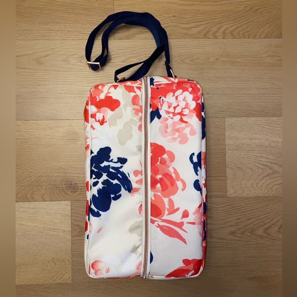 Floral Wine Carrier Bag With Corkscrew/ Bottle Opener